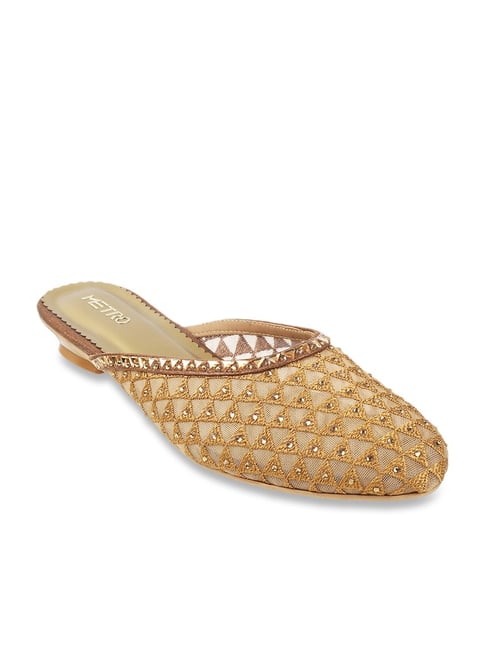 Metro Women's Gold Mule Shoes