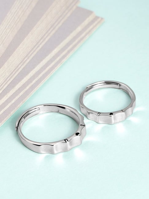 Buy Zavya 92.5 Sterling Silver Simply Love Couple Rings - Set of 2 Online  At Best Price @ Tata CLiQ
