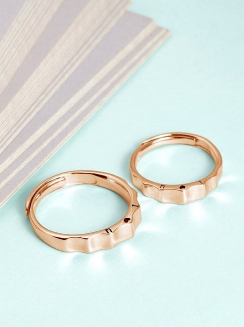 Showroom of Fancy rose gold design couple rings | Jewelxy - 167524