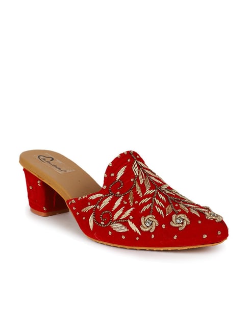 Red best sale mule heel