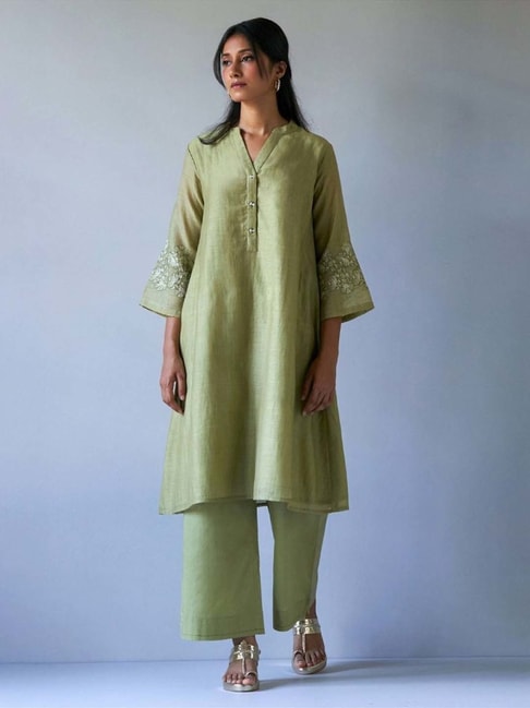 Ganga Fashions Green Kurta and Bottom