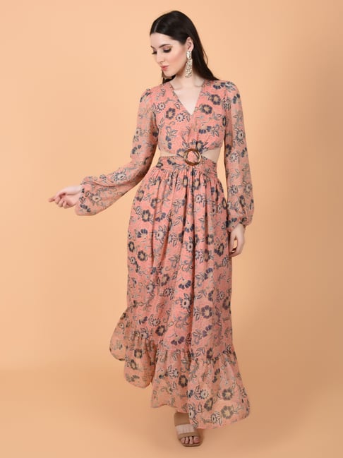 FLAWLESS Pink Floral Print Maxi Dress