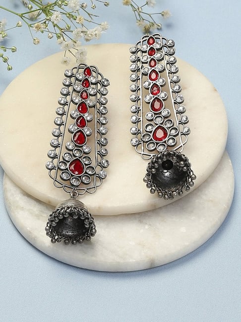 Black oxidised chandbali earrings - Vastrabhushan - 3823199