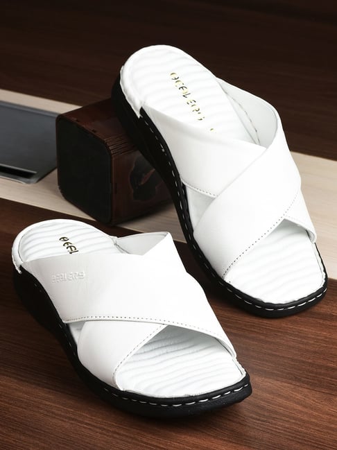 Footwear Mens White Leather Thong Sandals Healers By Liberty