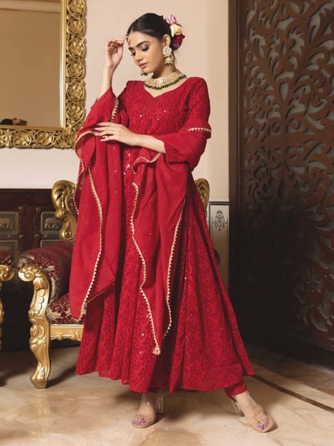 Red Anarkali Suit | Indian fashion dresses, Red anarkali suits, Party wear  indian dresses