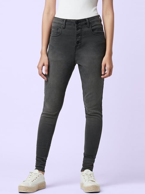 YU by Pantaloons Grey Cotton Mid Rise Jeans-picture-15