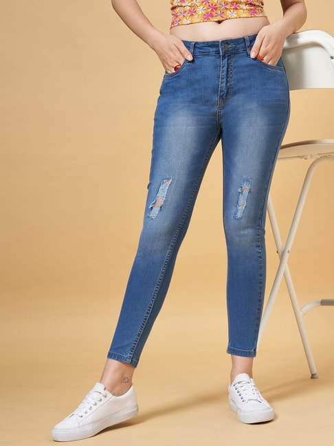 Bare Denim Women Casual Relaxed Fit Blue Jeans - Selling Fast at Pantaloons .com