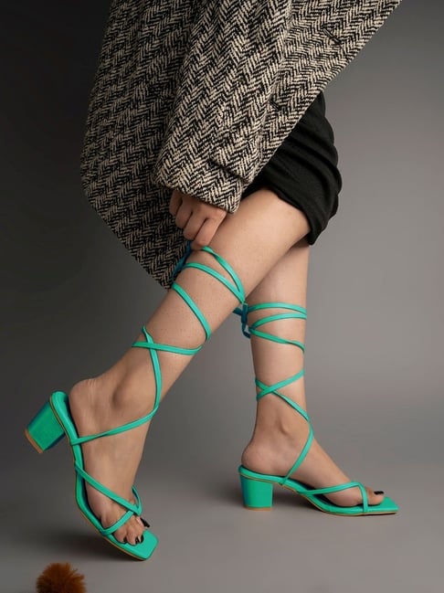 Green gladiator heels hotsell