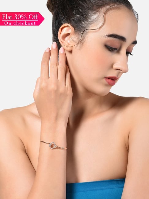 Zaveri Pearls Rose Gold Cubic Zirconia Classic Bracelet - ZPFK10708-picture-30