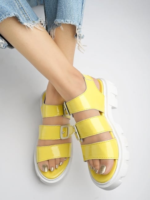 Yellow ankle strap sandals new arrivals