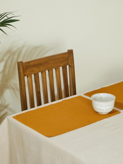 Fabindia Mustard Cotton 600 TC 600 GSM Prithi Table Mat - Set of 6-image-16