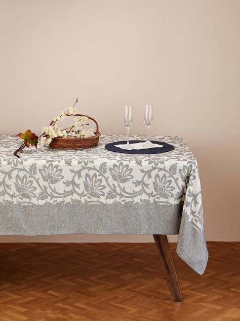 Fabindia Black Cotton 120 TC 120 GSM Inaya Table Cover - Set of 6-image-36