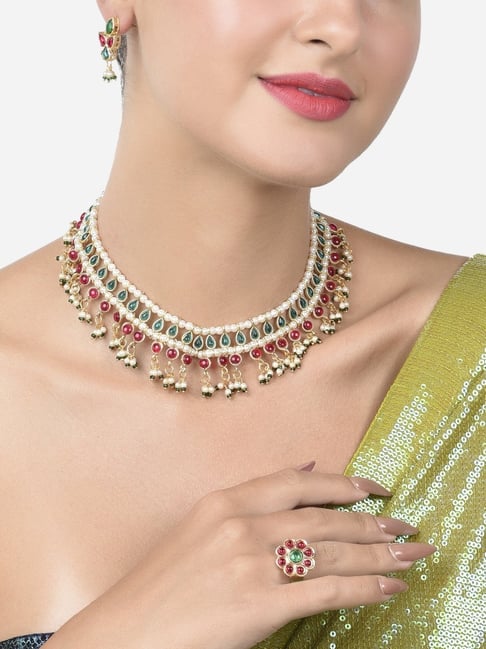 Pink Kundan Necklace set – Masayaa