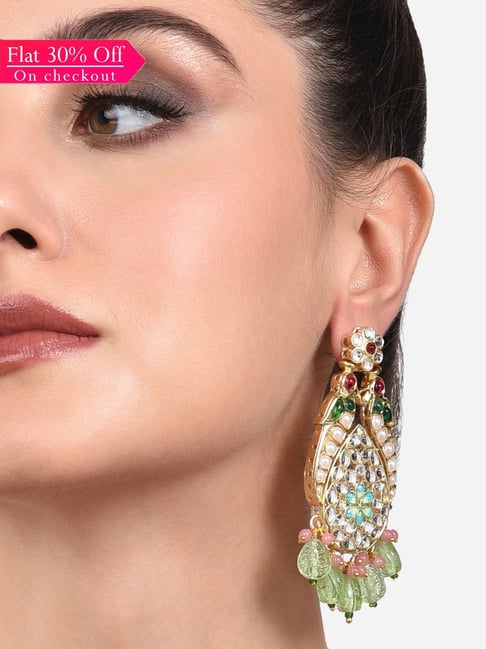 Zaveri Pearls Multicolor Stones & Beads Dangler Earrings - ZPFK13792-picture-38