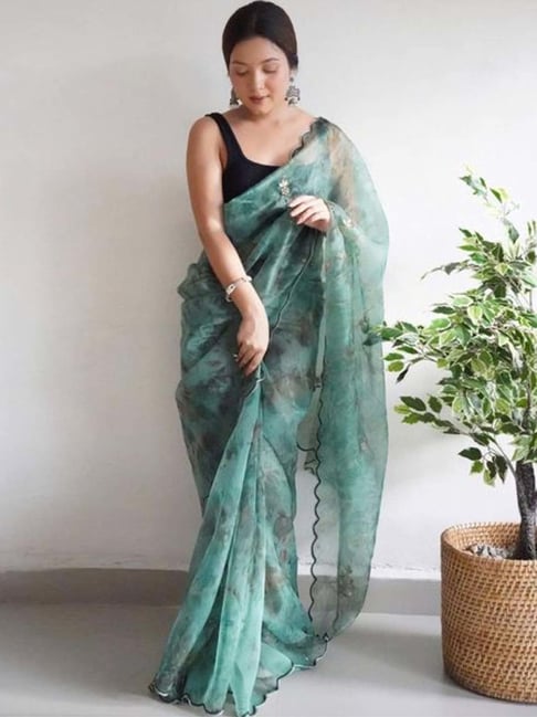 NEW BLUE MOTI & VAL REAL KHATLI WORK SAREE for THIS SEASON - Khwaissh