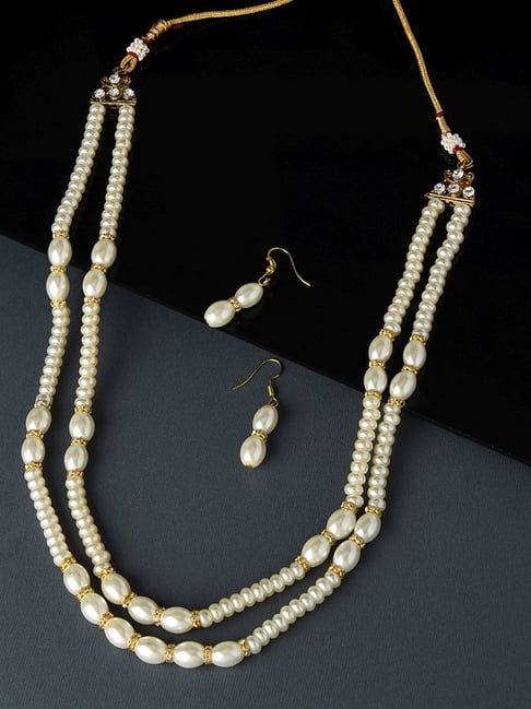 fcity.in - The Real Glass Pearl Necklace With Earrings For Women And / Elite