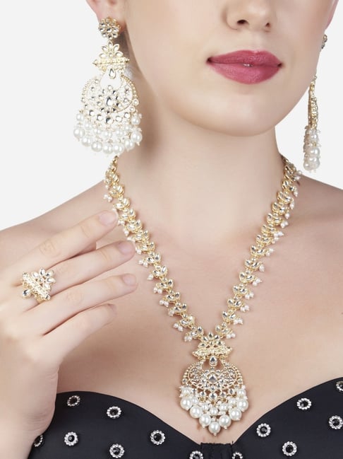 Sophia Pearl Wedding Necklace Earring Set