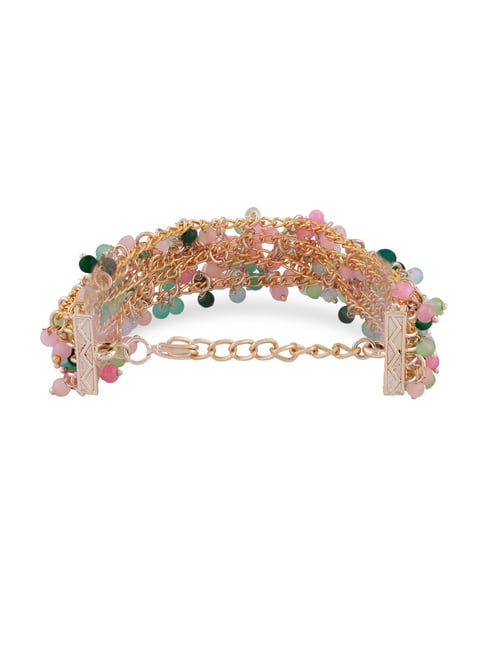 Buy Zaveri Pearls Multi Colour Beaded Cluster Bracelet -ZPFK16493