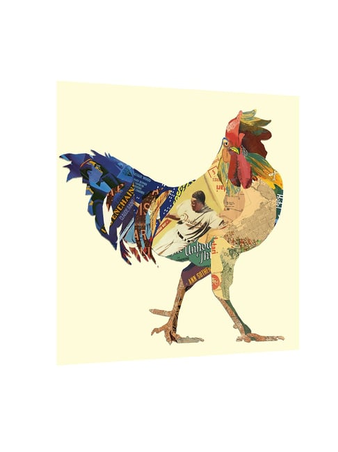 Art Street Antique Rooster Cock Printed Multicolor Engineered Wood Wall Art-picture-35