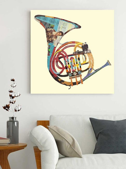 Art Street French Horn Music Mellophone 3D Printed Multicolor Engineered Wood Wall Art-picture-28