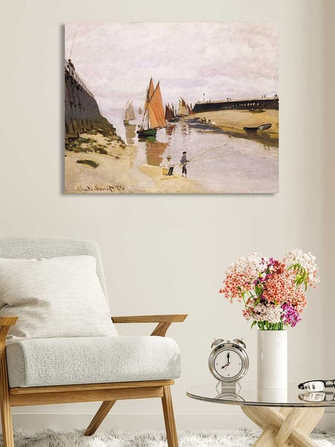 Art Street Breakwater At Trouville Low Tide Printed White Engineered Wood Wall Art-picture-15