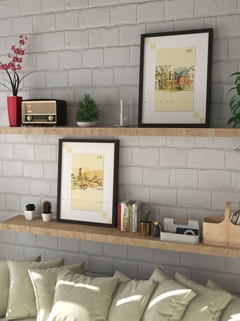 Art Street Street City Travel Inspired Printed Beige Engineered Wood Wall Art (Set of 2)-picture-34