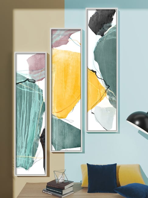 Art Street Printed Yellow Engineered Wood Wall Art (Set of 3)-picture-21