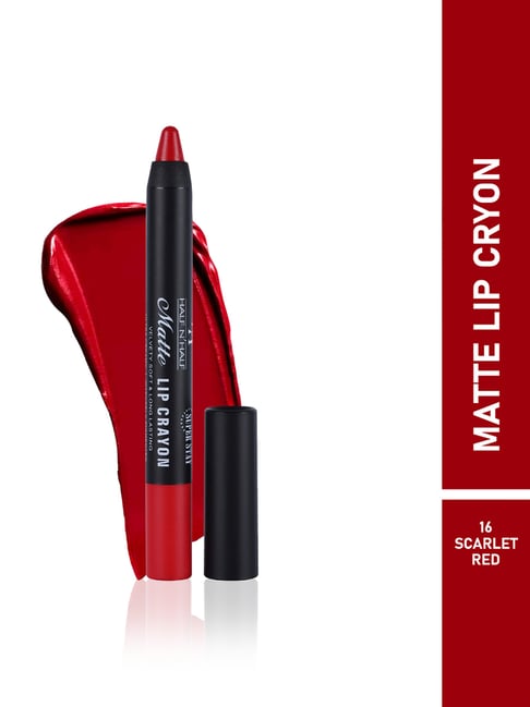 Half N Half Matte Lip Crayon 16 Scarlet Red - 3.5 gm-image-29