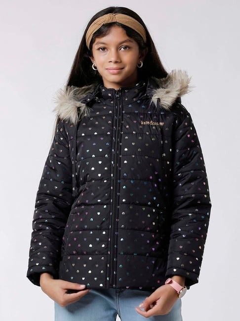 Kate Oscar Kids Black Printed Full Sleeves Jacket