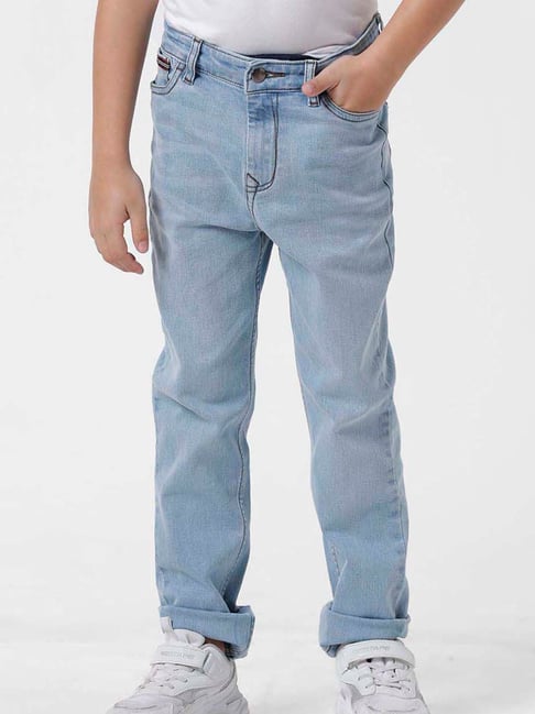 Kate & Oscar Kids Blue Cotton Regular Fit Jeans
