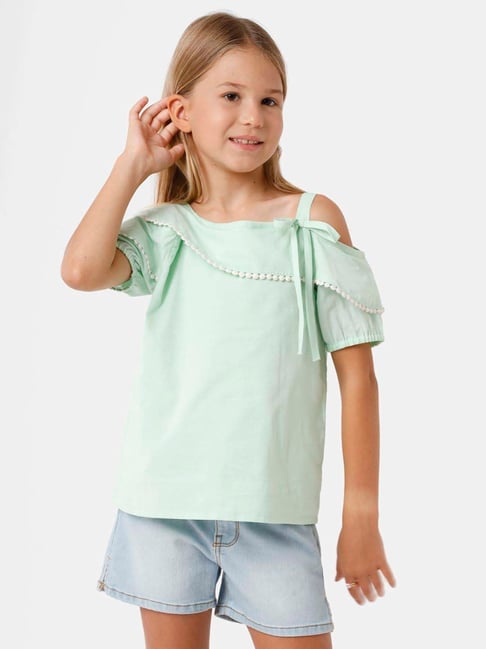 Kate & Oscar Kids Green Cotton Regular Fit Top-picture-41