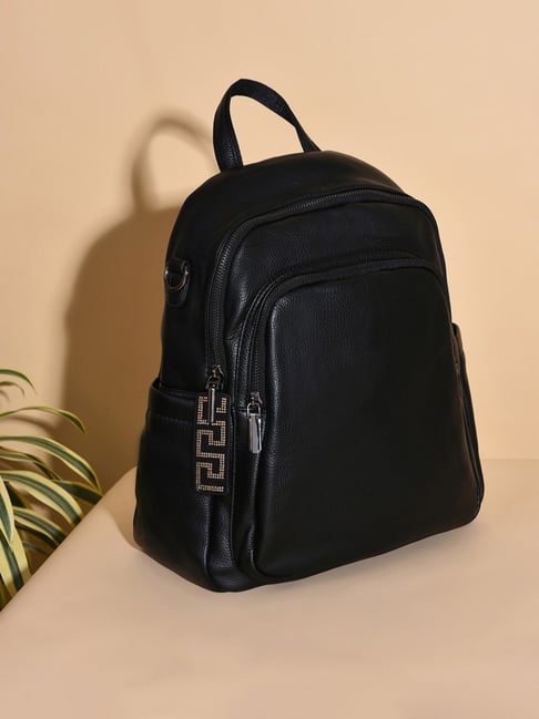 HauteSauce Black Textured Large Backpack