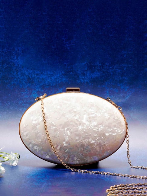 Oval discount clutch bag