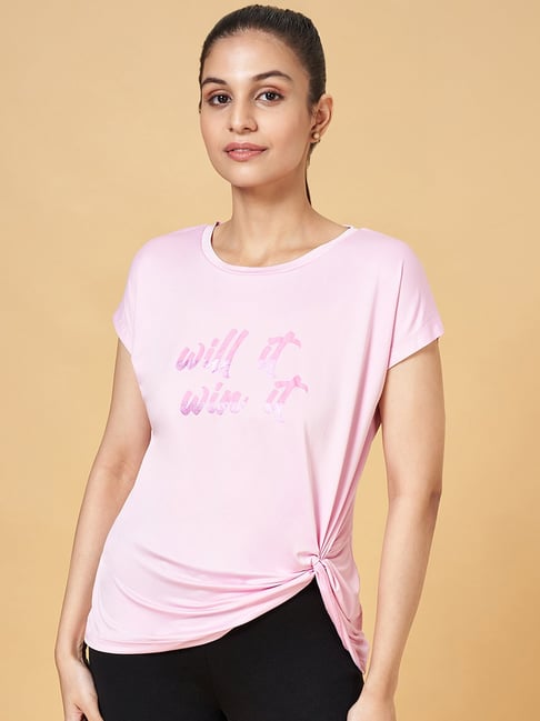 Ajile by Pantaloons Pink Printed Sports T-Shirt-picture-138