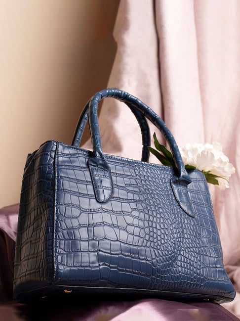 Buy HauteSauce Blue Textured Medium Handheld Handbag at Best Price Tata CLiQ