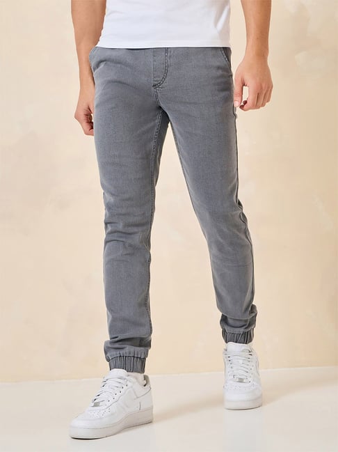 Buy Styli Black Cotton Relaxed Fit Joggers for Mens Online @ Tata CLiQ