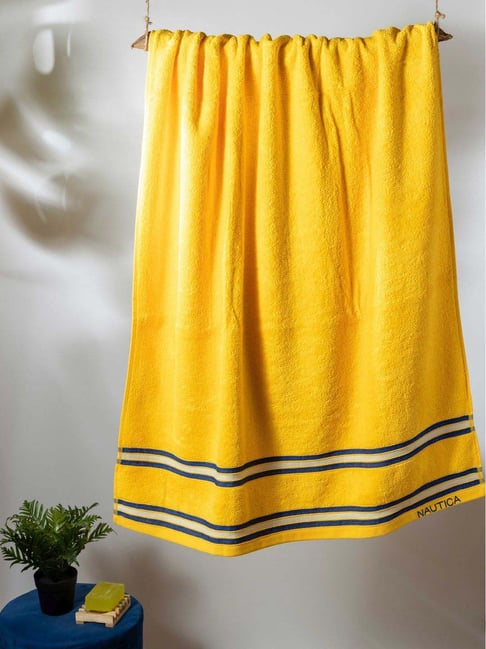Nautica Vintage Crew Stripe Yellow Cotton 500 GSM Super Soft Zero Twist Bath Towel-picture-36