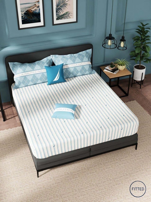 Buy Nautica Fairwater Dark Blue King Bed Size With Pillow Covers