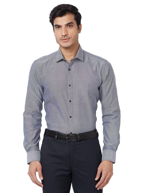 Park Avenue Grey Slim Fit Shirt-image-46
