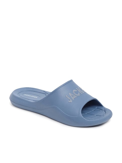 Blue slides for men hot sale