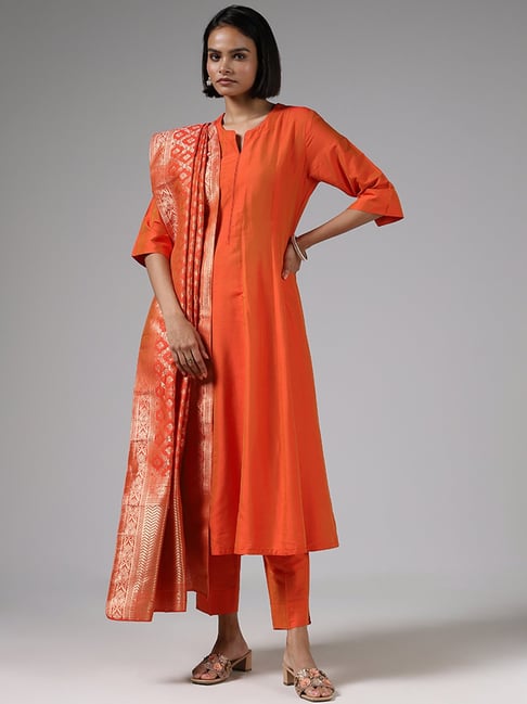 Buy Orange Yoke Design Rayon Kurta Online at Rs.809 | Libas