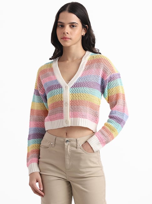 Cropped Cardigan Womens Multi Coloured Cardigan Forever 21