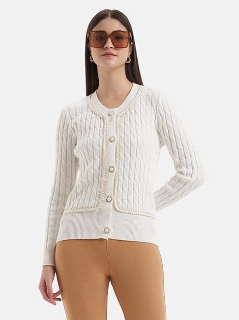 Kazo White Wool Cardigan-picture-48