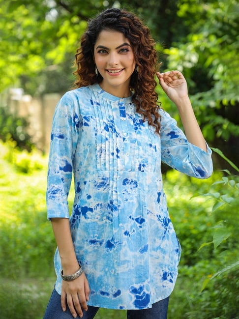 Buy Aanshi FASHION Rayon Embroidered Short Kurti/ Top For Women And  Girls(Dark Blue) Online at Best Prices in India - JioMart.