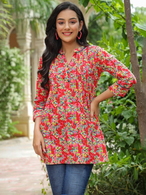 Buy Multicolor Floral Print Short Kurta KALKI Fashion India