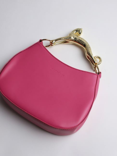 Neon Pink Shoulder Bag Quilted Handbag Hot Pink Small Grab Bag Bright  Fuchsia | eBay