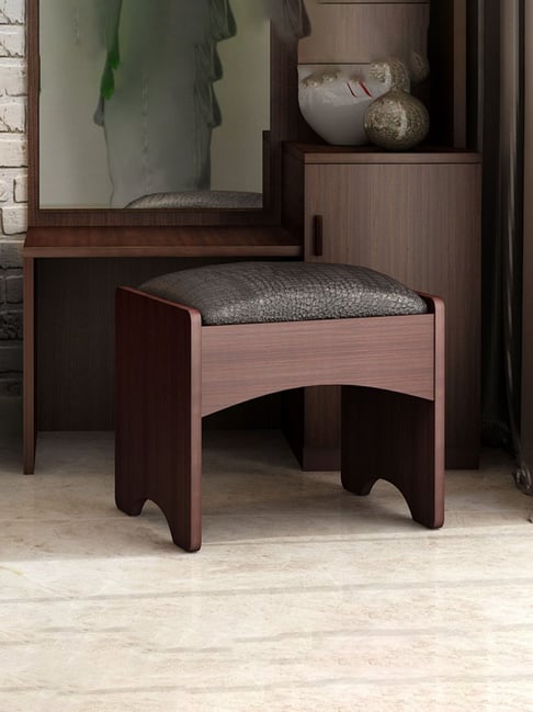 Durian Nina Dark Brown Engineered Wood Dressing Stool-image-3