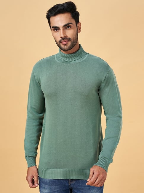 YU by Pantaloons Teal Regular Fit Sweater