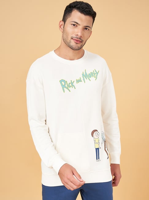 Urban Ranger by Pantaloons Off White Cotton Regular Fit Printed Sweatshirt-picture-35
