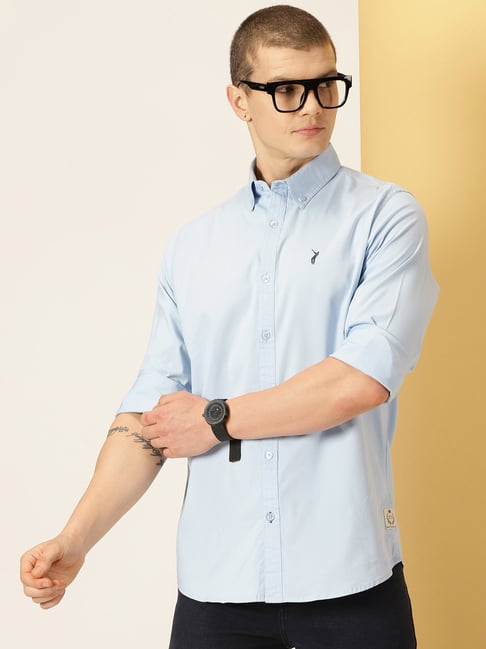 Thomas Scott Sky Blue Slim Fit Shirt-picture-34
